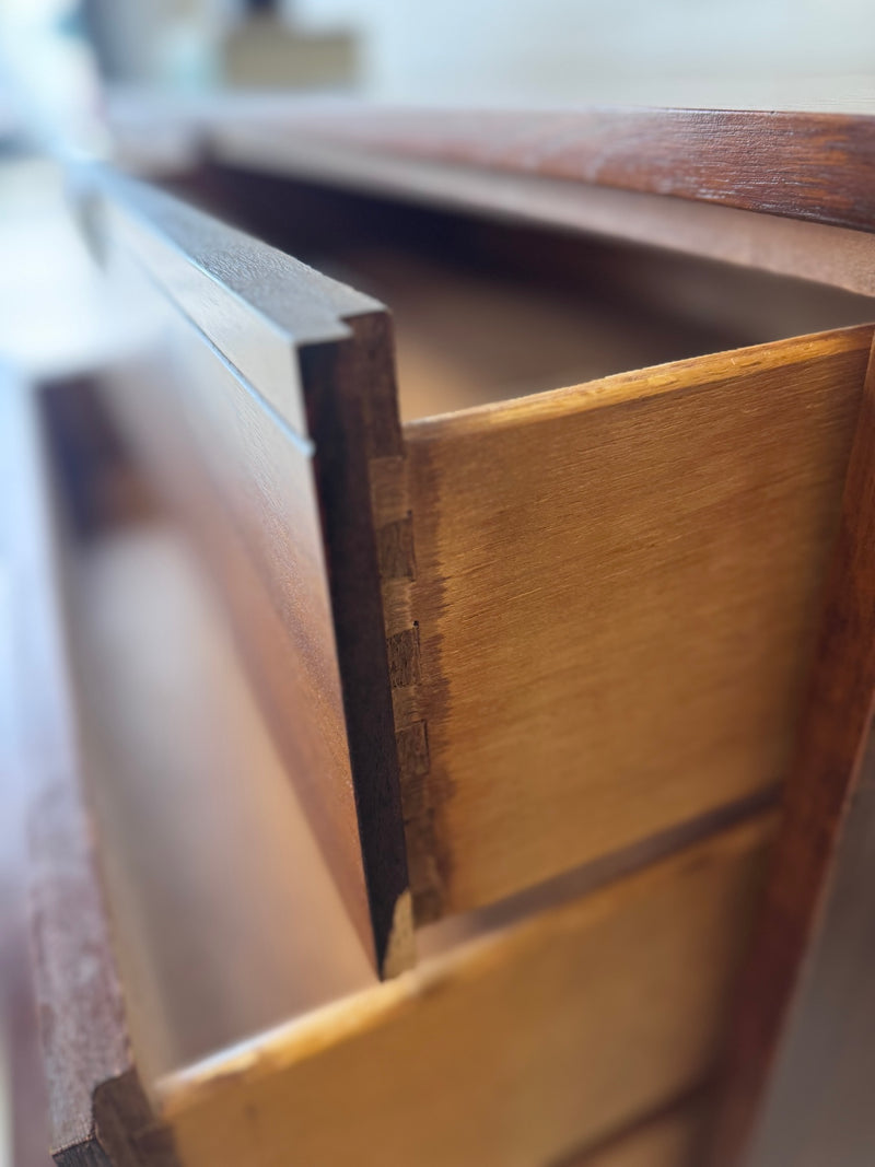 Mid Century Walnut Lowboy Dresser by United