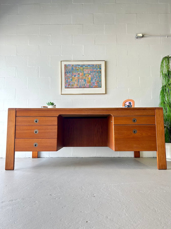 Danish modern teak executive desk by D-Scan