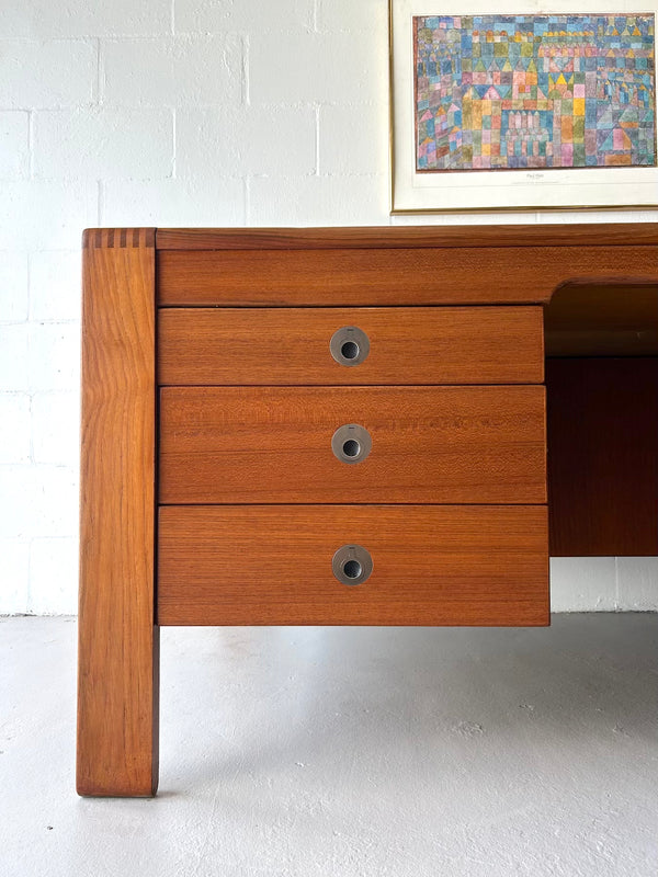 Danish modern teak executive desk by D-Scan