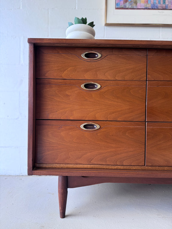 Mid-Century Walnut Triple Dresser by Hooker