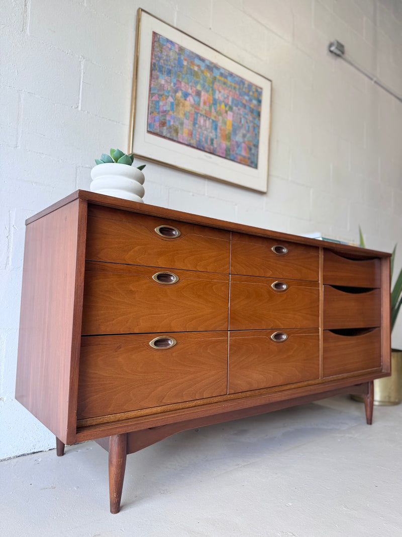 Mid-Century Walnut Triple Dresser by Hooker