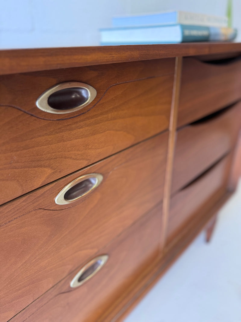 Mid-Century Walnut Triple Dresser by Hooker