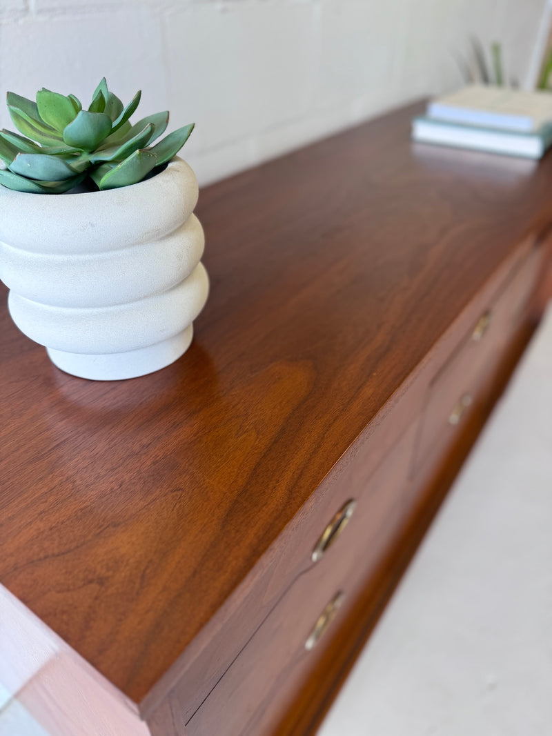 Mid-Century Walnut Triple Dresser by Hooker