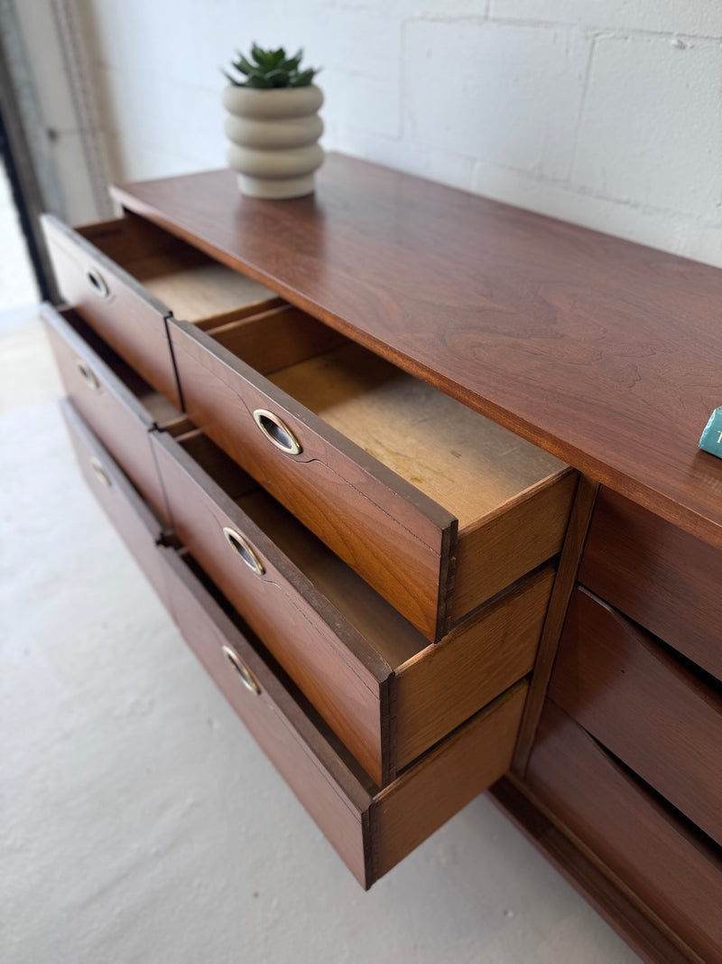 Mid-Century Walnut Triple Dresser by Hooker