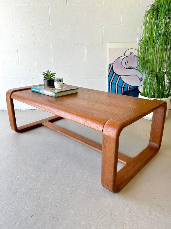 Danish modern solid teak coffee table