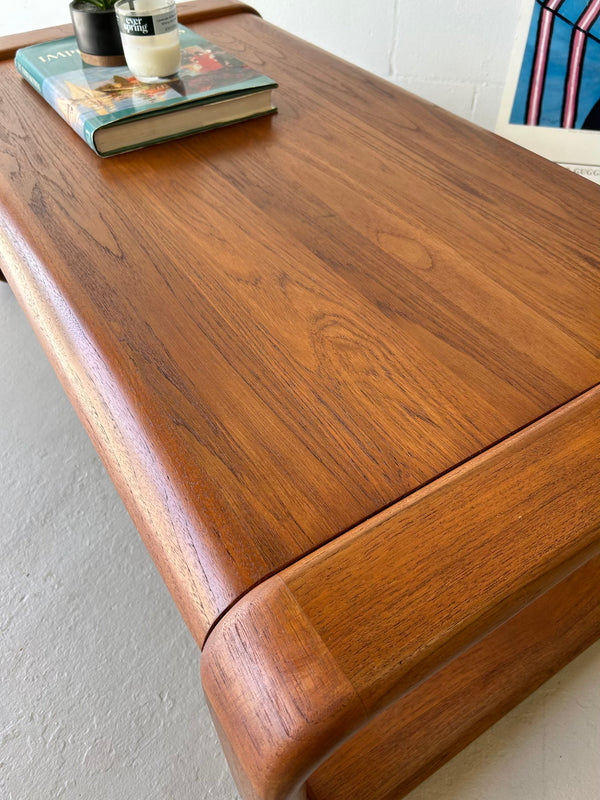 Danish modern solid teak coffee table