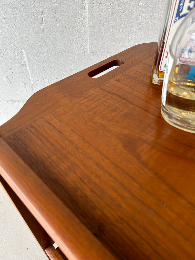 Danish modern teak bar cart