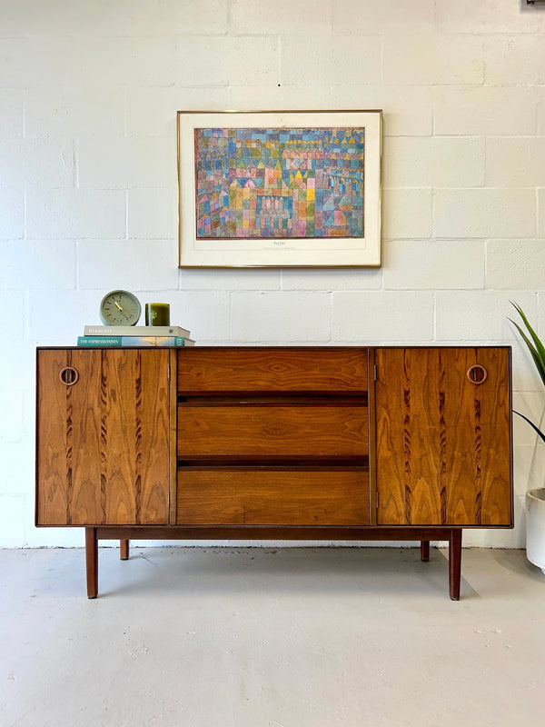 Mid century walnut and rosewood credenza by Stanley