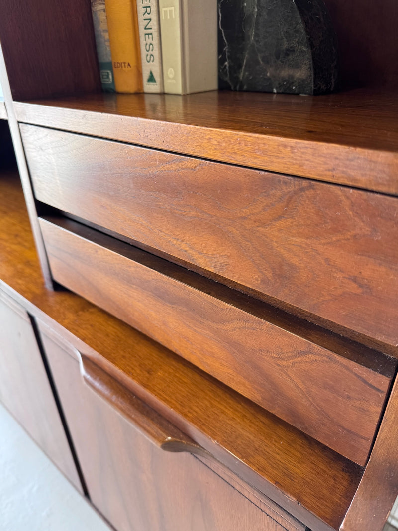 Mid Century Walnut Storage Shelf/Wall Unit