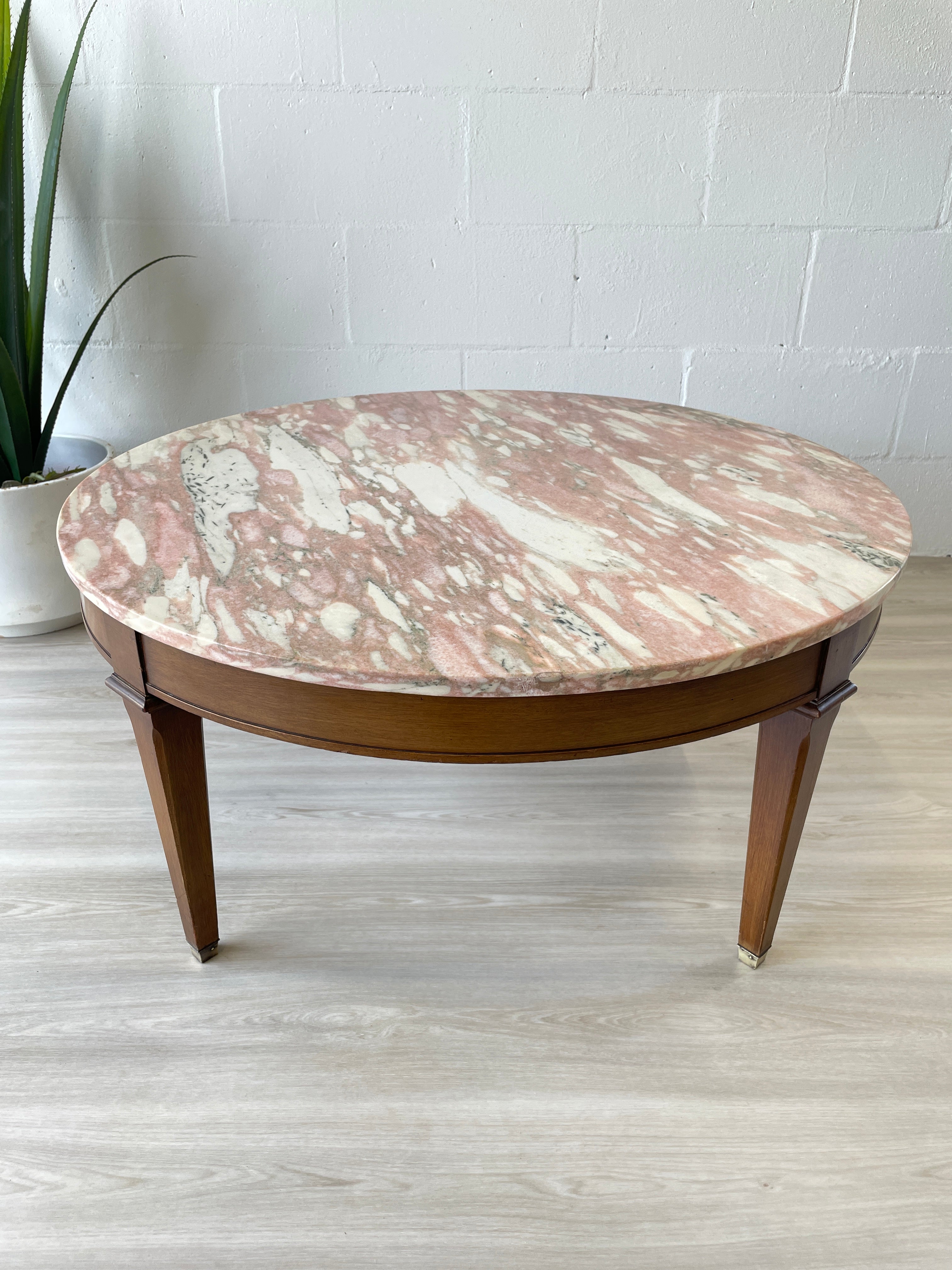 Vintage Pink Marble Coffee Table Warehaus Orlando