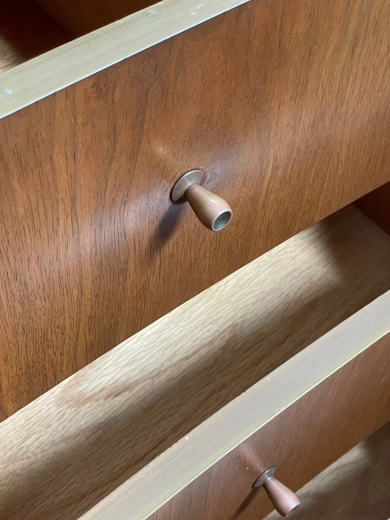 Curved Drawer Walnut Dresser by Unagusta