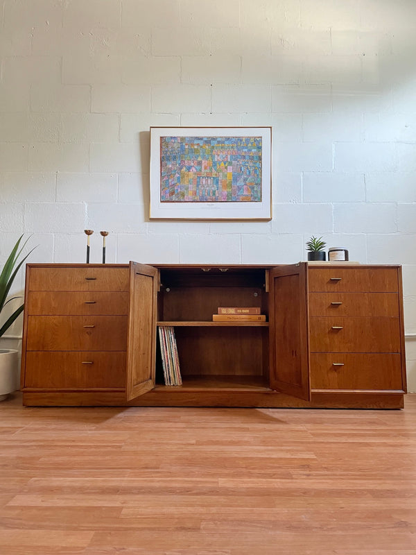 Vintage Cane Door Credenza by Founders