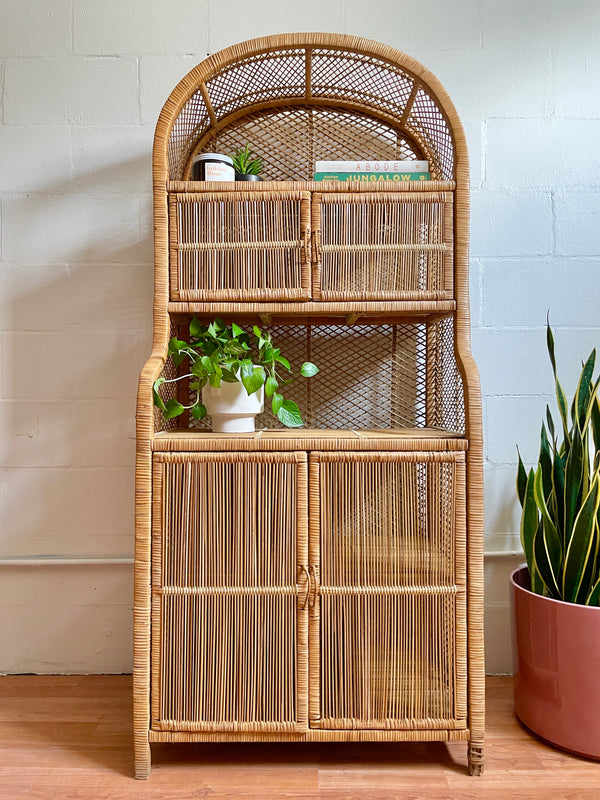 Wicker Arch Shelf/Cabinet