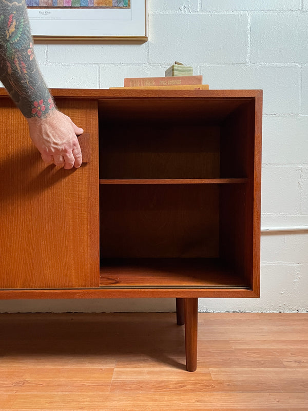 Teak Sliding Door Credenza