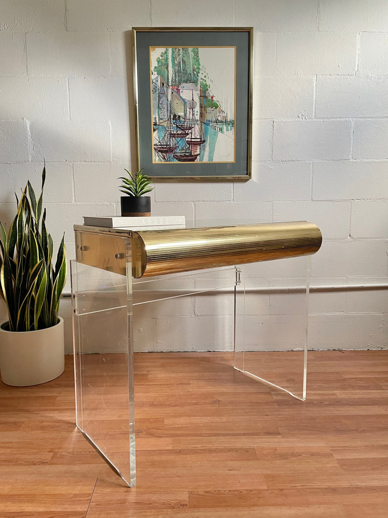 Vintage Gold and Lucite Vanity