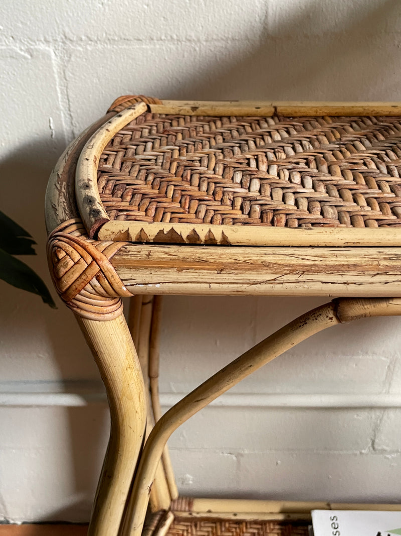 Rattan and Woven Wicker Console Table