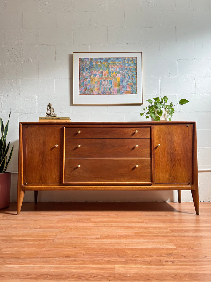 Sculpted Walnut Credenza by Mount Airy